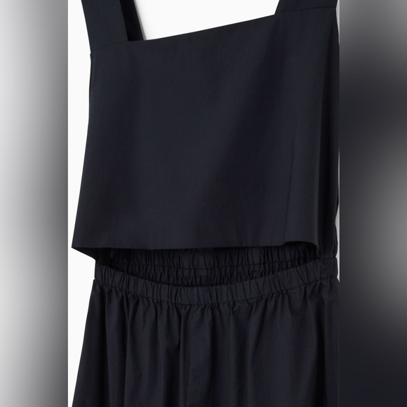 COS Navy Blue Gathered Open Back Jumpsuit - Picture 5 of 15